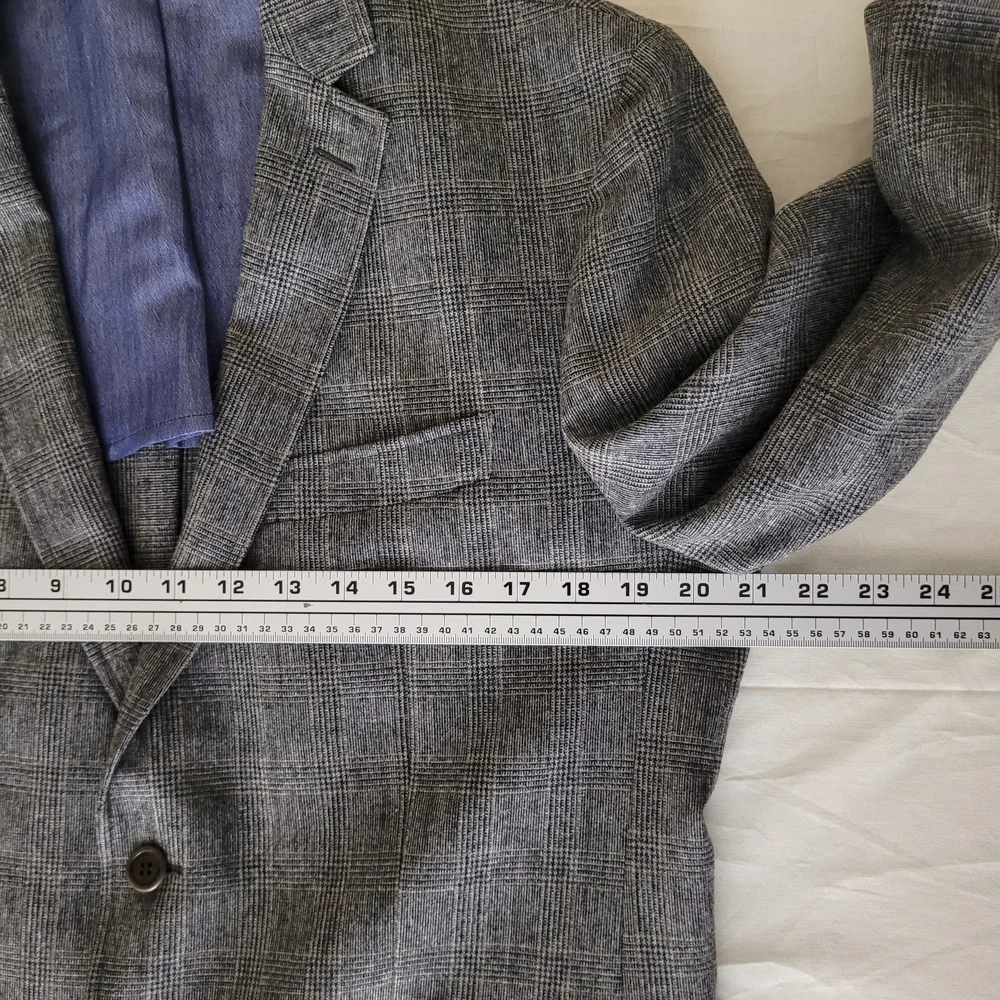 Emile Lafaurie 40R Gray Glen‎ Plaid Wool Blend Blazer Sport Coat Classic Office